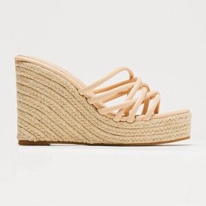Kayleen Nude Platform Wedge Sandals